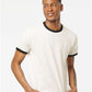 Tultex 246 Unisex Fine Jersey Ringer T-Shirt - Front view