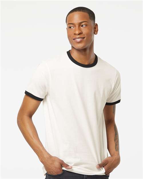 Tultex 246 Unisex Fine Jersey Ringer T-Shirt - Front view