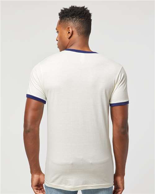 Tultex 246 Unisex Fine Jersey Ringer T-Shirt - Back view
