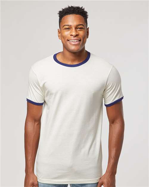 Tultex 246 Unisex Fine Jersey Ringer T-Shirt - Front view