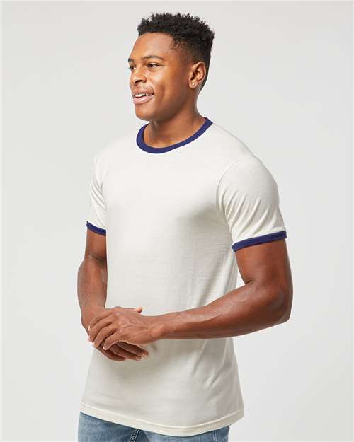 Tultex 246 Unisex Fine Jersey Ringer T-Shirt - Side view
