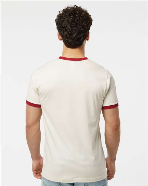 Tultex 246 Unisex Fine Jersey Ringer T-Shirt - Back view