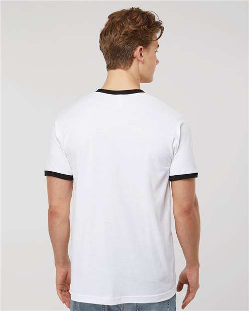 Tultex 246 Unisex Fine Jersey Ringer T-Shirt - Back view