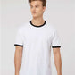 Tultex 246 Unisex Fine Jersey Ringer T-Shirt - Front view
