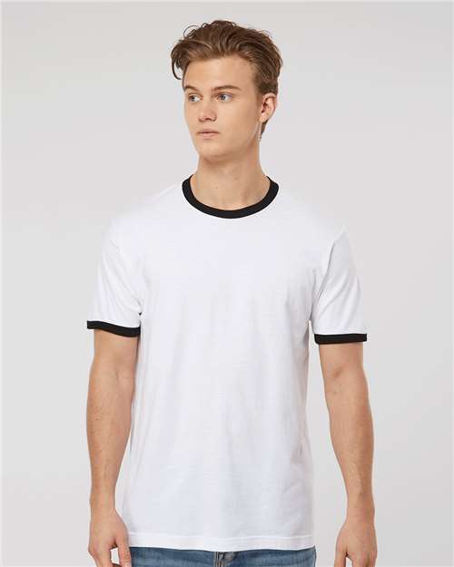 Tultex 246 Unisex Fine Jersey Ringer T-Shirt - Front view