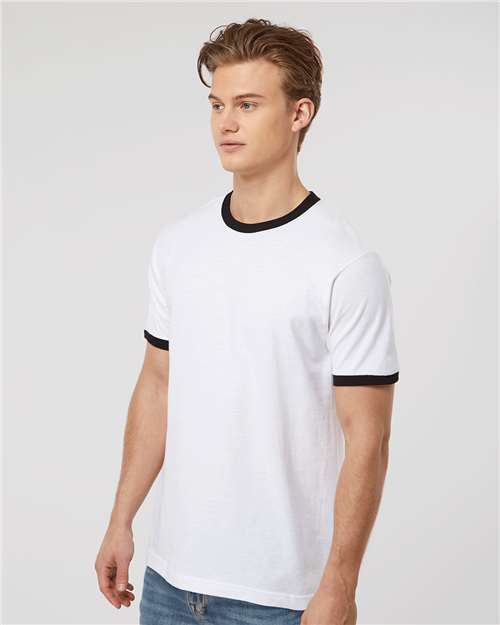 Tultex 246 Unisex Fine Jersey Ringer T-Shirt - Side view