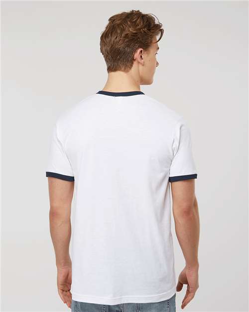 Tultex 246 Unisex Fine Jersey Ringer T-Shirt - Back view