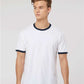 Tultex 246 Unisex Fine Jersey Ringer T-Shirt - Front view