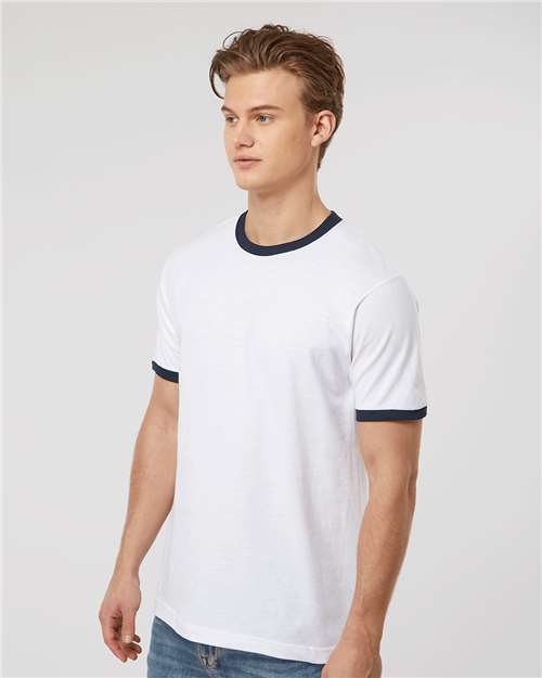 Tultex 246 Unisex Fine Jersey Ringer T-Shirt - Side view