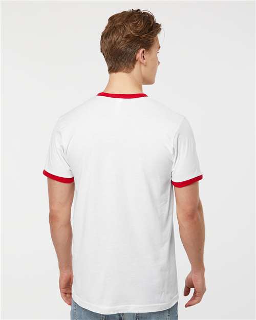 Tultex 246 Unisex Fine Jersey Ringer T-Shirt - Back view