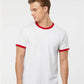 Tultex 246 Unisex Fine Jersey Ringer T-Shirt - Front view