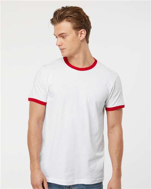Tultex 246 Unisex Fine Jersey Ringer T-Shirt - Front view