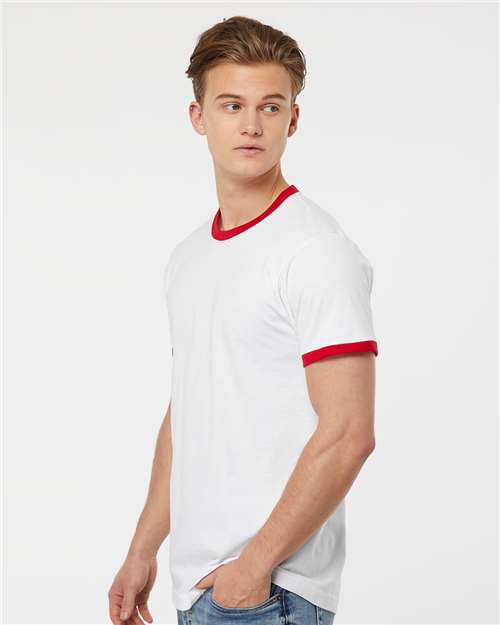 Tultex 246 Unisex Fine Jersey Ringer T-Shirt - Side view