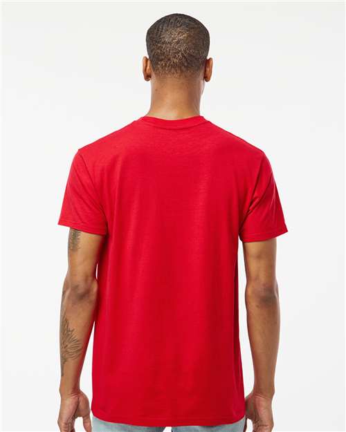Tultex 293 Unisex Heavyweight Jersey Pocket T-Shirt - Back view