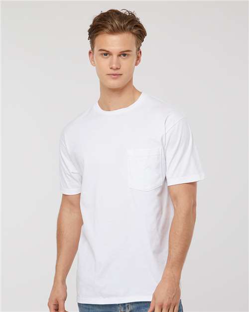 Tultex 293 Unisex Heavyweight Jersey Pocket T-Shirt - Front view