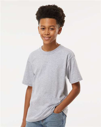 M&O 4850 Youth Gold Soft Touch T-Shirt - Front view