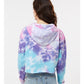 Colortone 8333 Women's Tie-Dyed Crop Hooded Sweatshirt - Back view