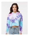 Colortone 8333 Women's Tie-Dyed Crop Hooded Sweatshirt - Front view