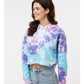 Colortone 8333 Women's Tie-Dyed Crop Hooded Sweatshirt - Side view