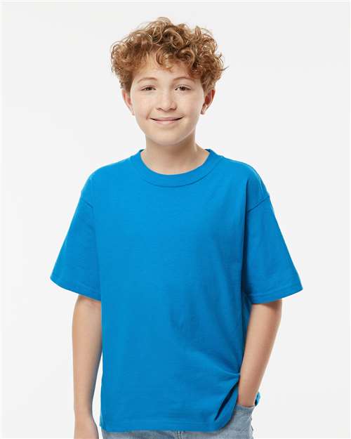 M&O 4850 Youth Gold Soft Touch T-Shirt - Front view