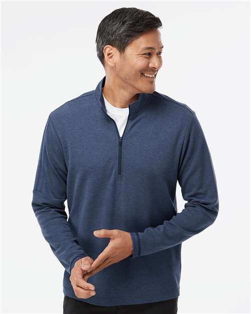 Adidas A554 Men's 3-Stripes Quarter-Zip Sweater Pullover - Front view