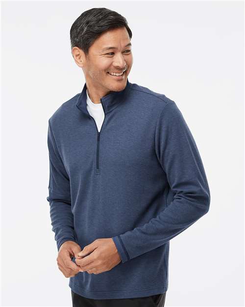 Adidas A554 Men's 3-Stripes Quarter-Zip Sweater Pullover - Side view