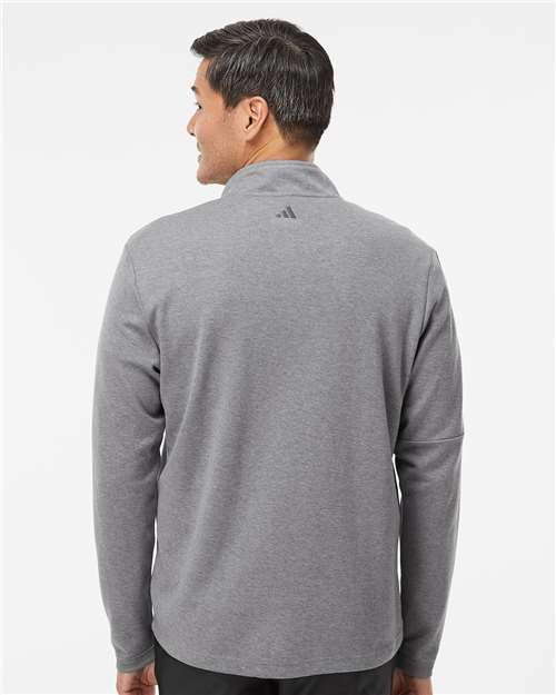 Adidas A554 Men's 3-Stripes Quarter-Zip Sweater Pullover - Back view