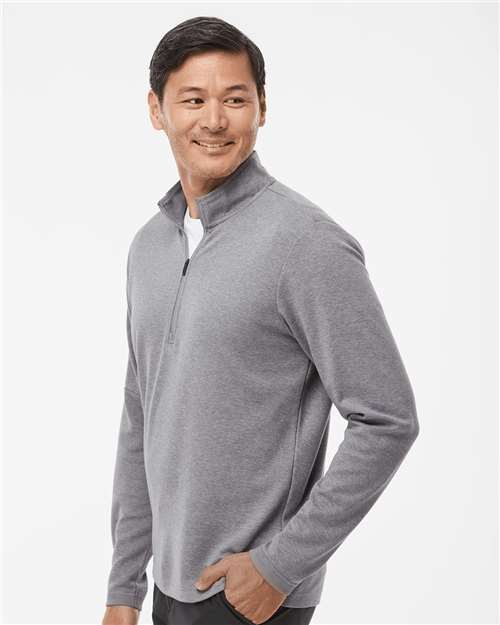 Adidas A554 Men's 3-Stripes Quarter-Zip Sweater Pullover - Side view