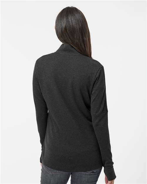Adidas A555 Women's 3-Stripes Quarter-Zip Sweater Pullover - Back view