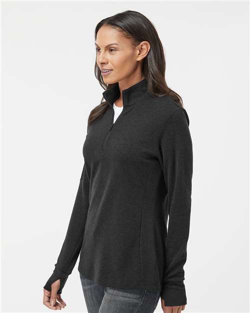 Adidas A555 Women's 3-Stripes Quarter-Zip Sweater Pullover - Side view
