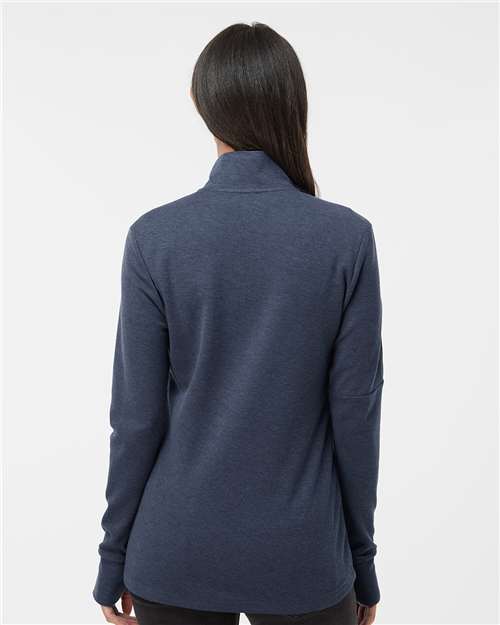 Adidas A555 Women's 3-Stripes Quarter-Zip Sweater Pullover - Back view
