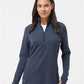 Adidas A555 Women's 3-Stripes Quarter-Zip Sweater Pullover - Front view