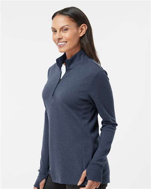 Adidas A555 Women's 3-Stripes Quarter-Zip Sweater Pullover - Side view