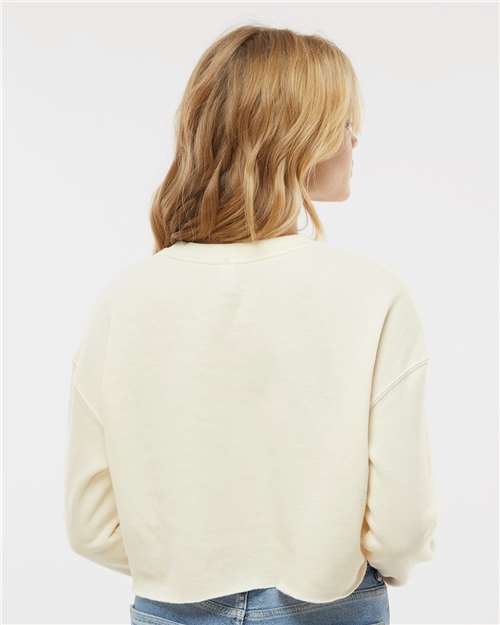 Independent Trading Co. AFX24CRP Women's Lightweight Crop Crewneck Sweatshirt - Back view