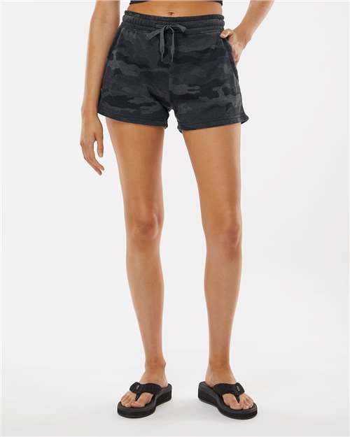 Independent Trading Co. PRM20SRT Women?s Lightweight California Wave Wash Fleece Shorts - Front view