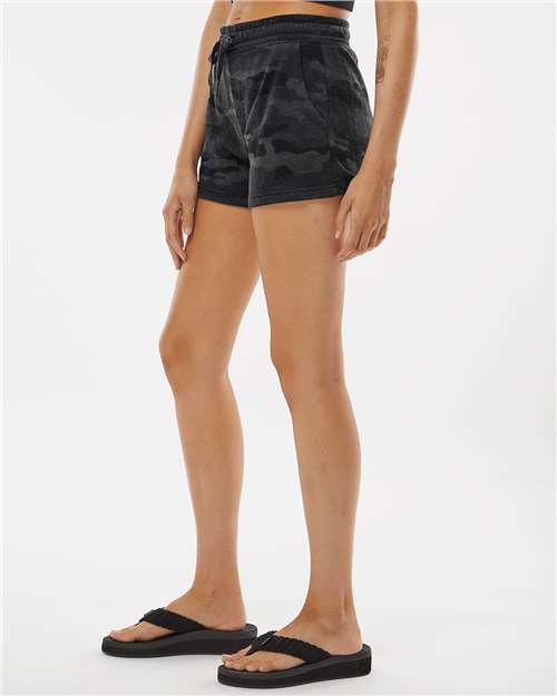 Independent Trading Co. PRM20SRT Women?s Lightweight California Wave Wash Fleece Shorts - Side view