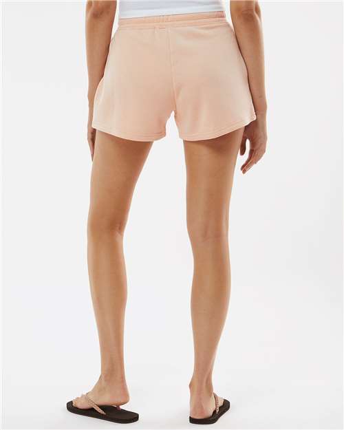 Independent Trading Co. PRM20SRT Women?s Lightweight California Wave Wash Fleece Shorts - Back view