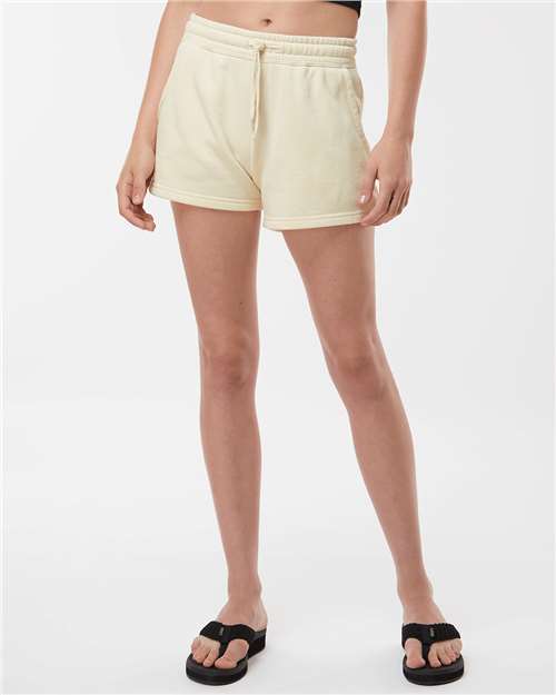 Independent Trading Co. PRM20SRT Women?s Lightweight California Wave Wash Fleece Shorts - Front view