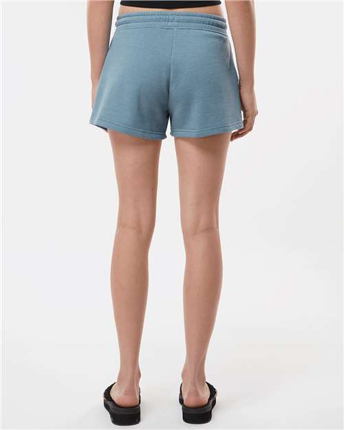 Independent Trading Co. PRM20SRT Women?s Lightweight California Wave Wash Fleece Shorts - Back view