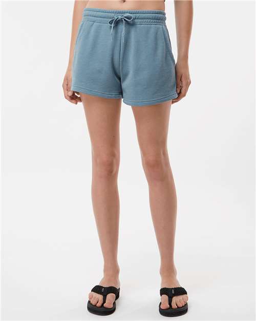 Independent Trading Co. PRM20SRT Women?s Lightweight California Wave Wash Fleece Shorts - Front view