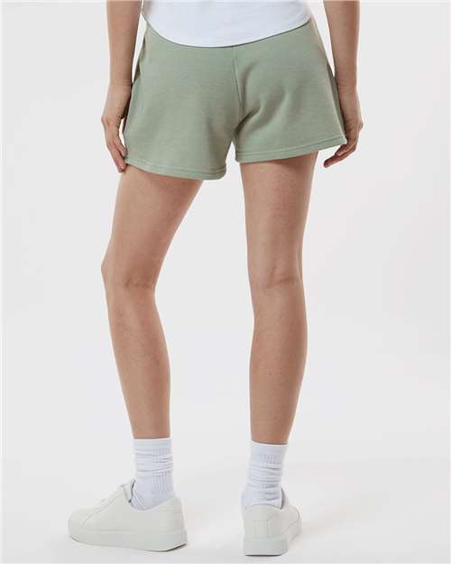 Independent Trading Co. PRM20SRT Women?s Lightweight California Wave Wash Fleece Shorts - Back view