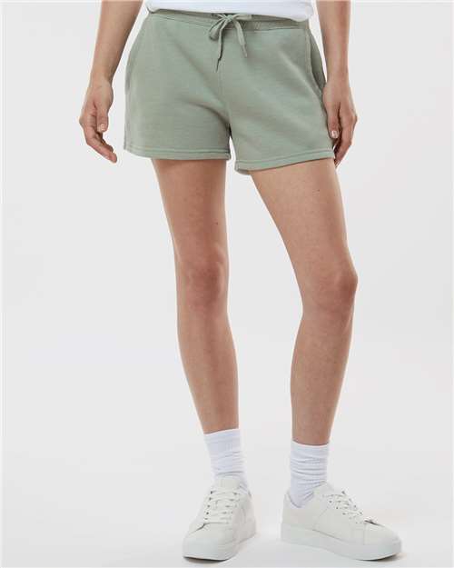 Independent Trading Co. PRM20SRT Women?s Lightweight California Wave Wash Fleece Shorts - Front view