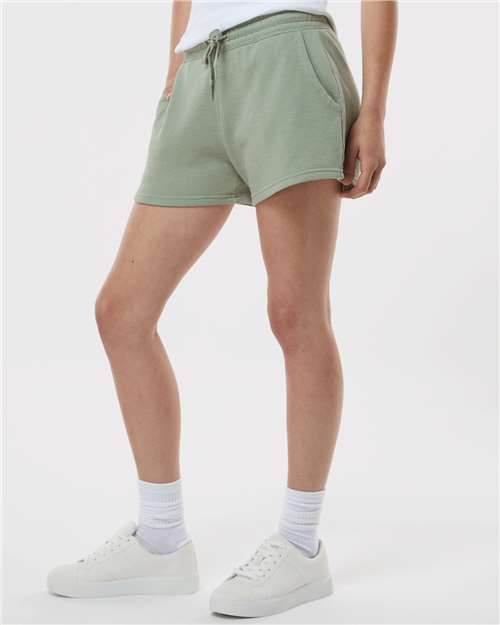 Independent Trading Co. PRM20SRT Women?s Lightweight California Wave Wash Fleece Shorts - Side view