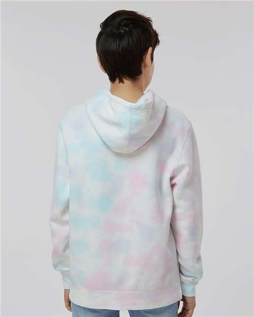 Independent Trading Co. PRM1500TD Youth Midweight Tie-Dyed Hooded Sweatshirt - Back view
