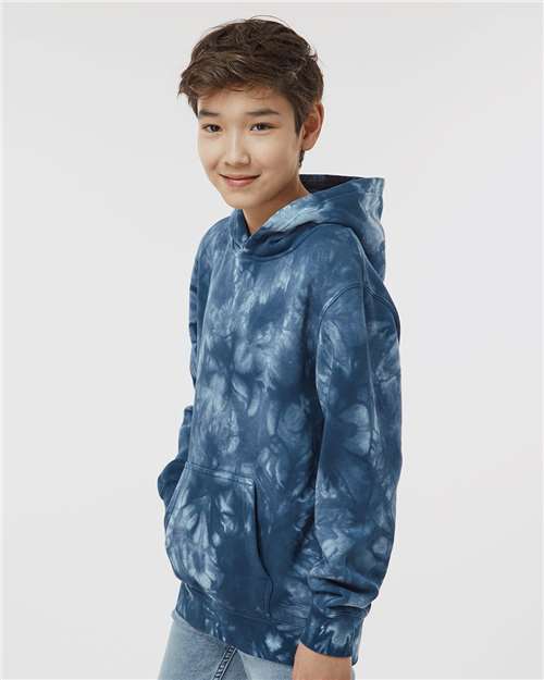 Independent Trading Co. PRM1500TD Youth Midweight Tie-Dyed Hooded Sweatshirt - Side view