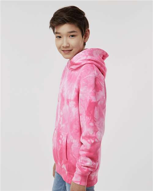 Independent Trading Co. PRM1500TD Youth Midweight Tie-Dyed Hooded Sweatshirt - Side view