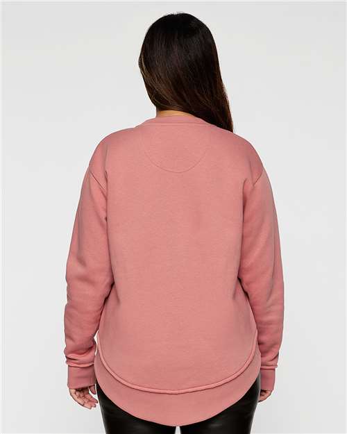 LAT 3525 Women's Weekend Crewneck Sweatshirt - Back view