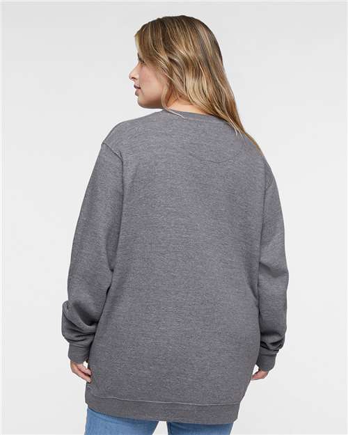 LAT 6925 Unisex Elevated Fleece Crewneck Sweatshirt - Back view