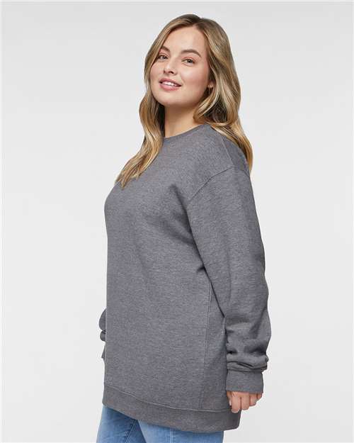 LAT 6925 Unisex Elevated Fleece Crewneck Sweatshirt - Side view