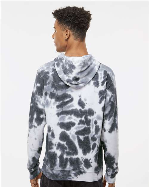 J. America 8861 Men's Tie-Dyed Fleece Hooded Sweatshirt - Back view